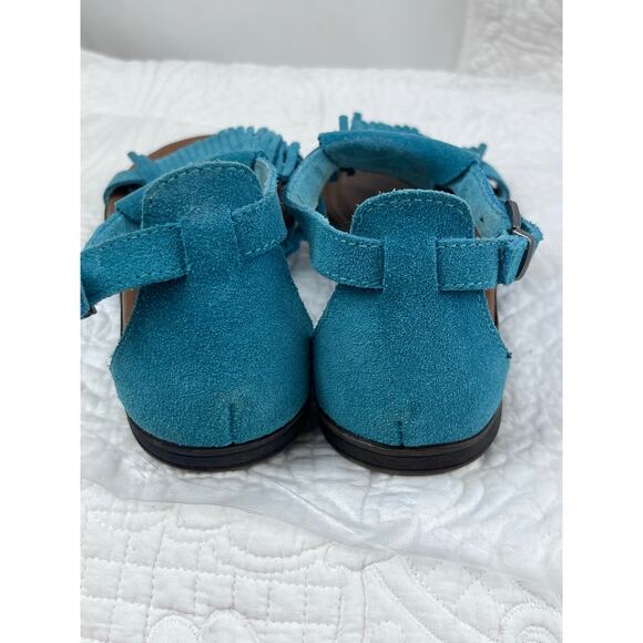 Minnetonka Women's Size 8 Blue Suede Strap Hippie Boho Vacation Sandal 10018584 - Picture 8 of 10